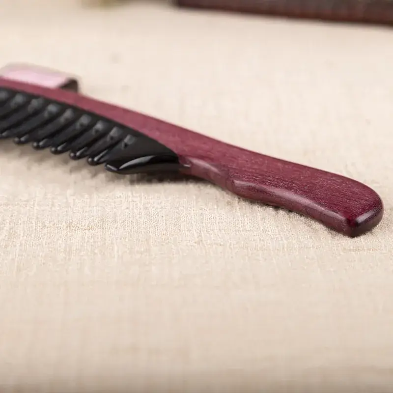 Rosewood Horn Hair Comb Large Double Curved Wholesale - Image 4