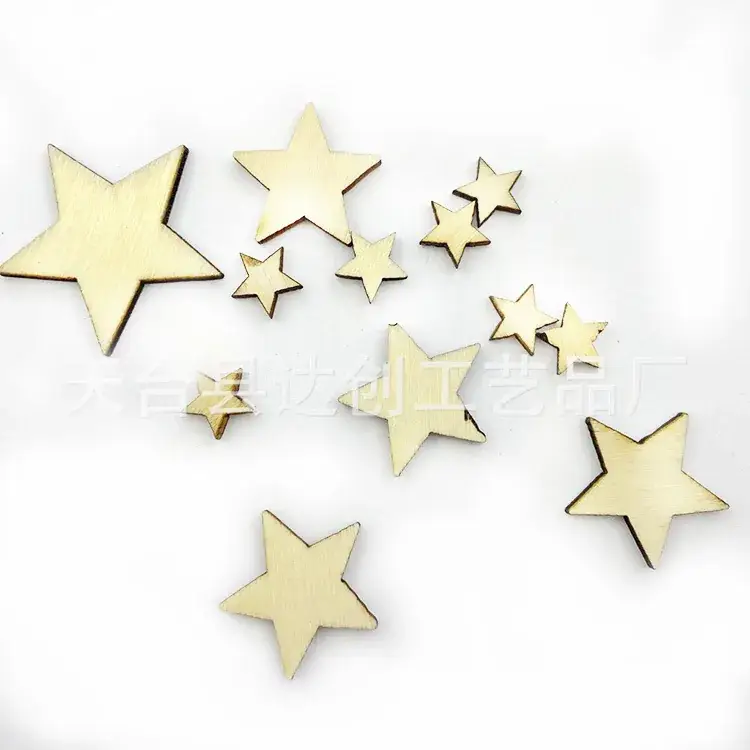 Wooden Five-Pointed Star Decorative Chips for Christmas & Parties - Image 3