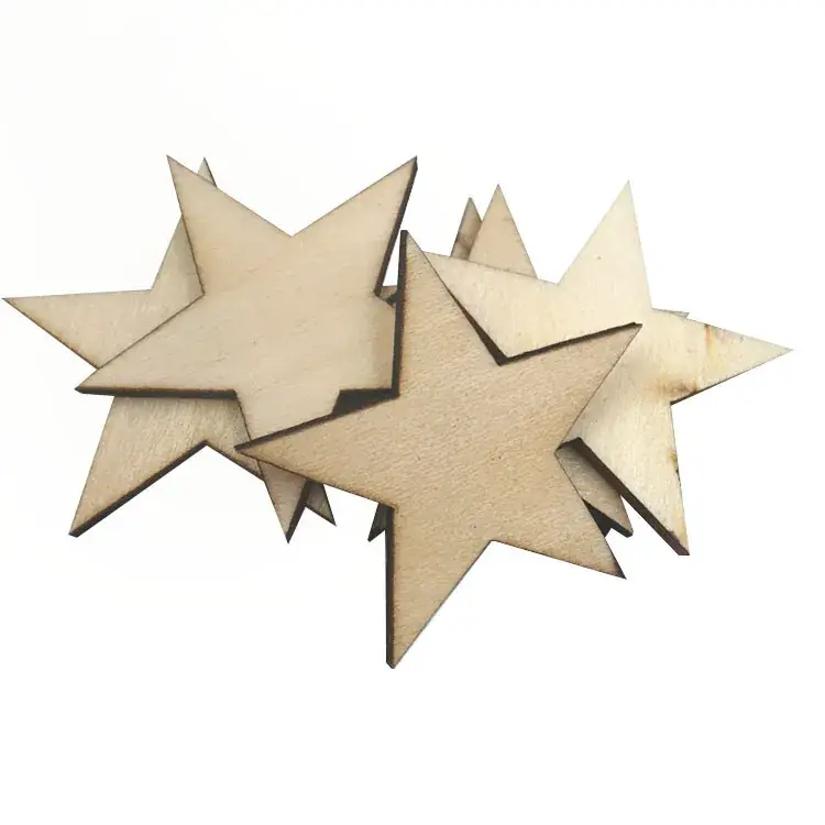 Wooden Five-Pointed Star Decorative Chips for Christmas & Parties - Image 4