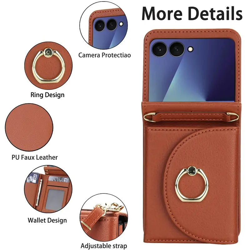 Samsung Z Flip 30% Off Stacked Crossbody Phone Case with Ring Key - Image 11