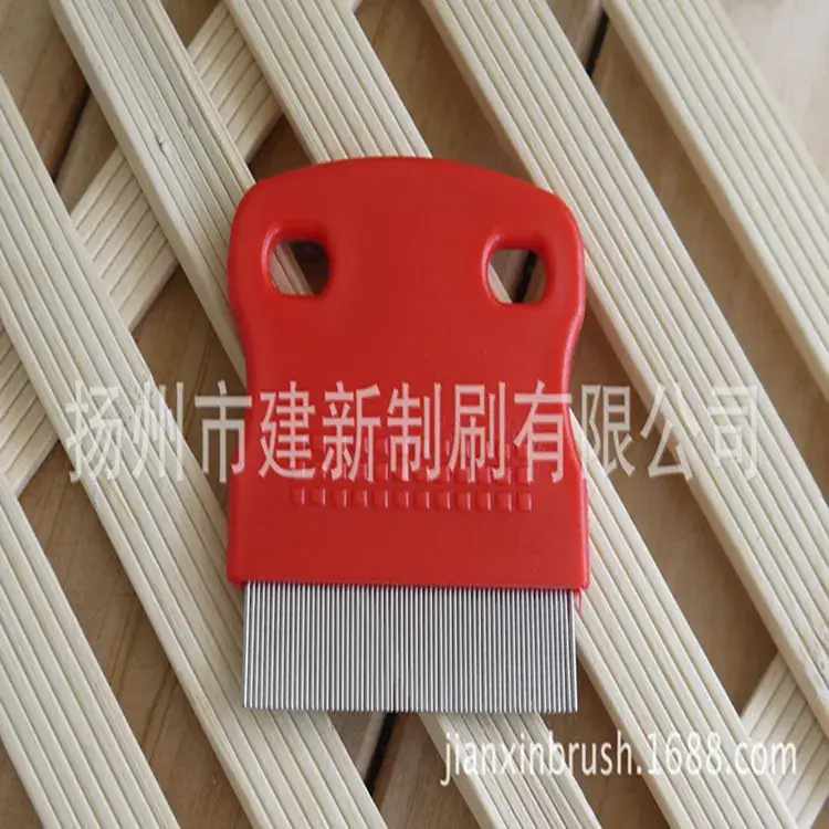 Red Silicone Pet Flea Comb with Stainless Steel Blade - Image 4