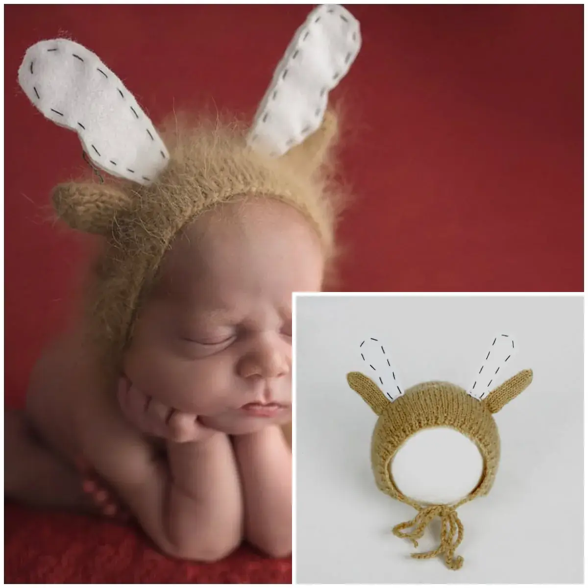 Newborn Photo Hat Mohair Cartoon Full Moon Hundred Days - Image 3