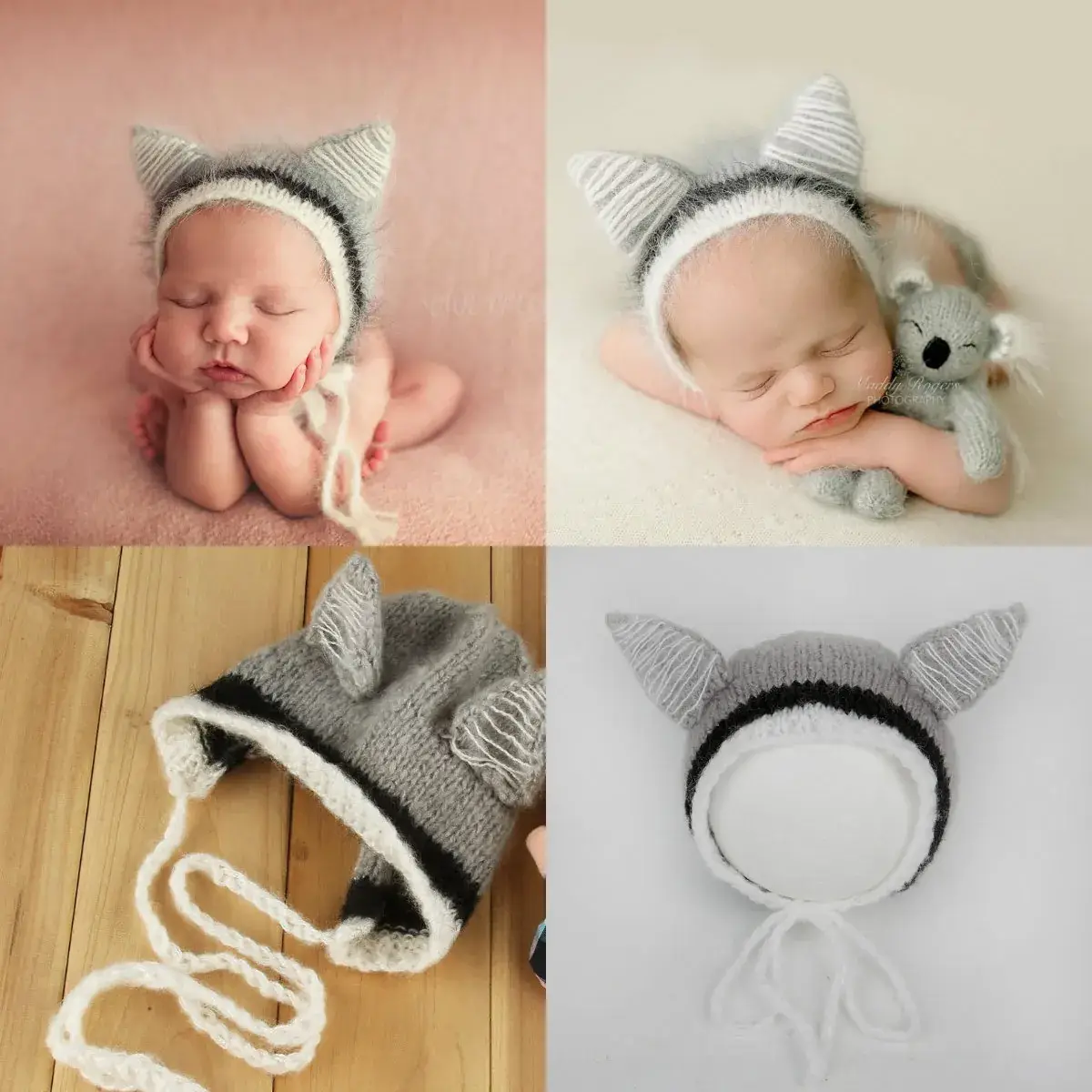 Newborn Photo Hat Mohair Cartoon Full Moon Hundred Days - Image 4