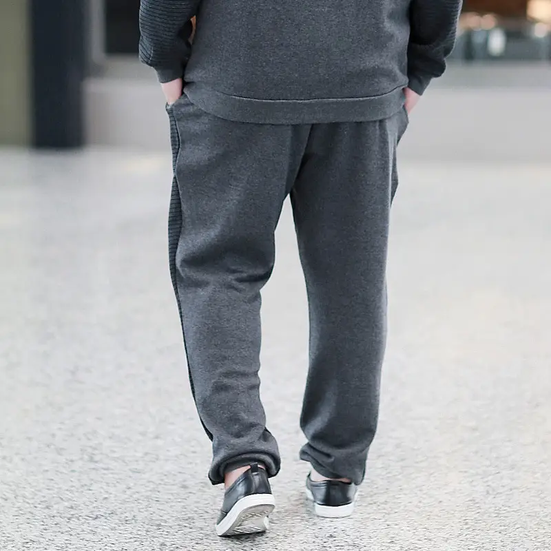 2016 Men's Black Elastic Sports Pants Loose Fit Plus Large