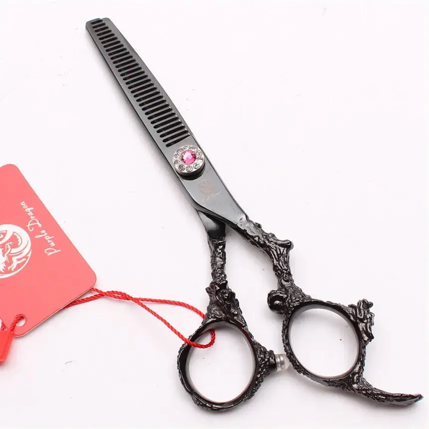 Zilong Dragon Handle Hair Scissors Black 5.5-6.0" - Image 3