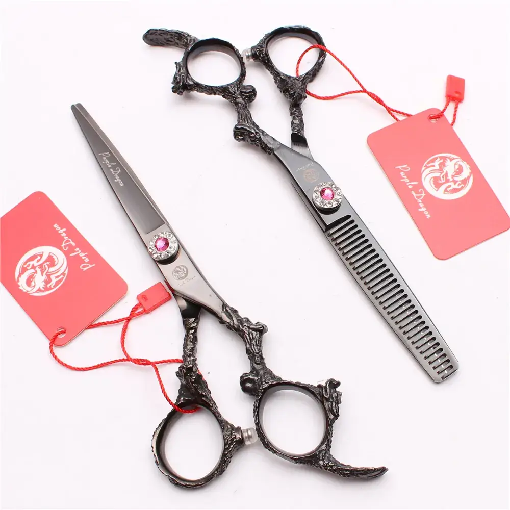 Zilong Dragon Handle Hair Scissors Black 5.5-6.0" - Image 4