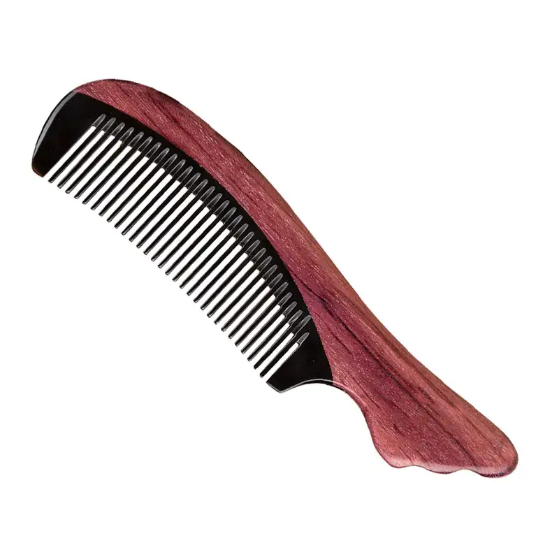 Green Sandalwood Horn Comb for Hair Styling - Image 2