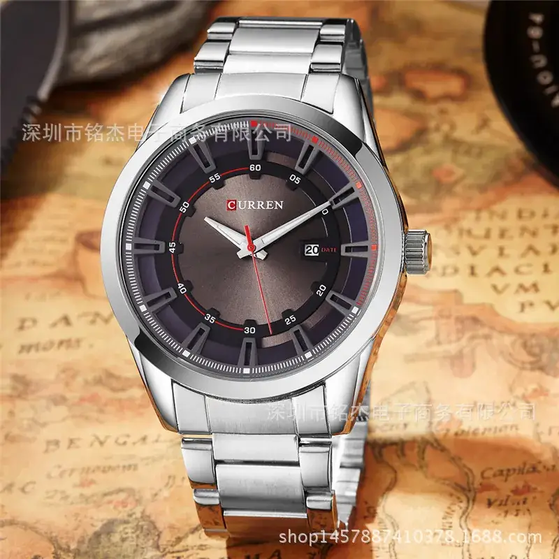 Men's Steel Band Quartz Watch with Calendar & Waterproof - Image 5