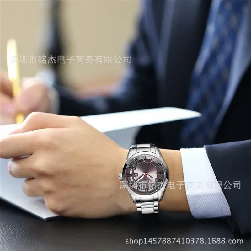 Men's Steel Band Quartz Watch with Calendar & Waterproof - Image 7