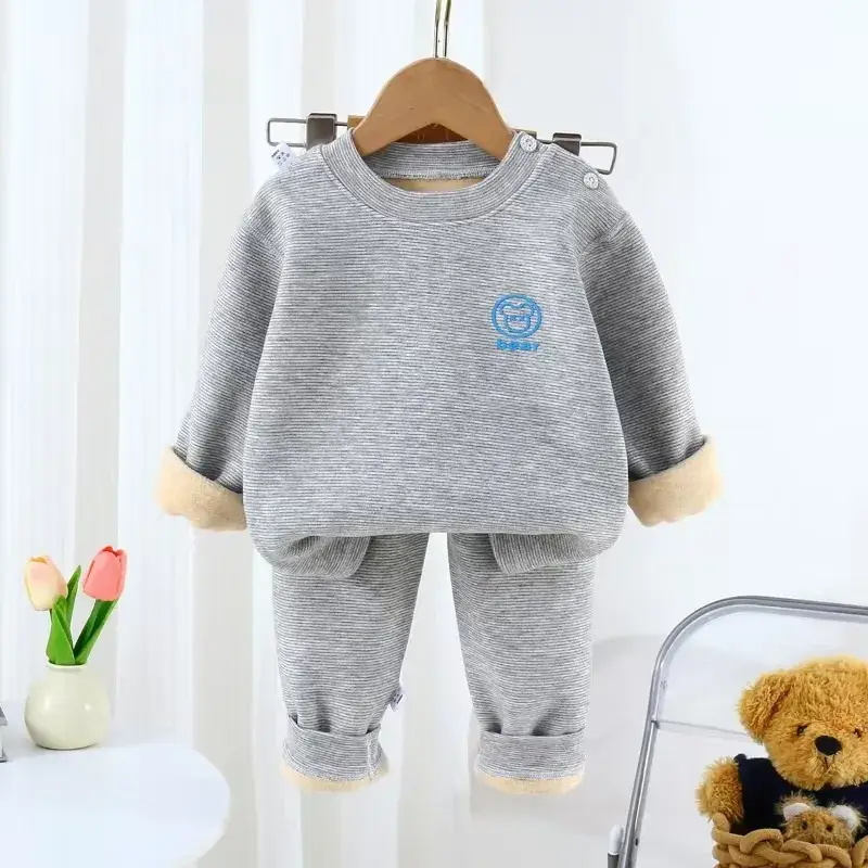 Children's Grey Panda Thermal Pajamas Set Small to XL - Image 7