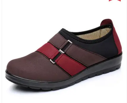 Old Beijing Cloth Shoes Women's Shoes Spring and Autumn Middle-aged Flat Single-layer Shoes Women's Soft Sole Non-slip Moms Casual Sneakers - Image 2