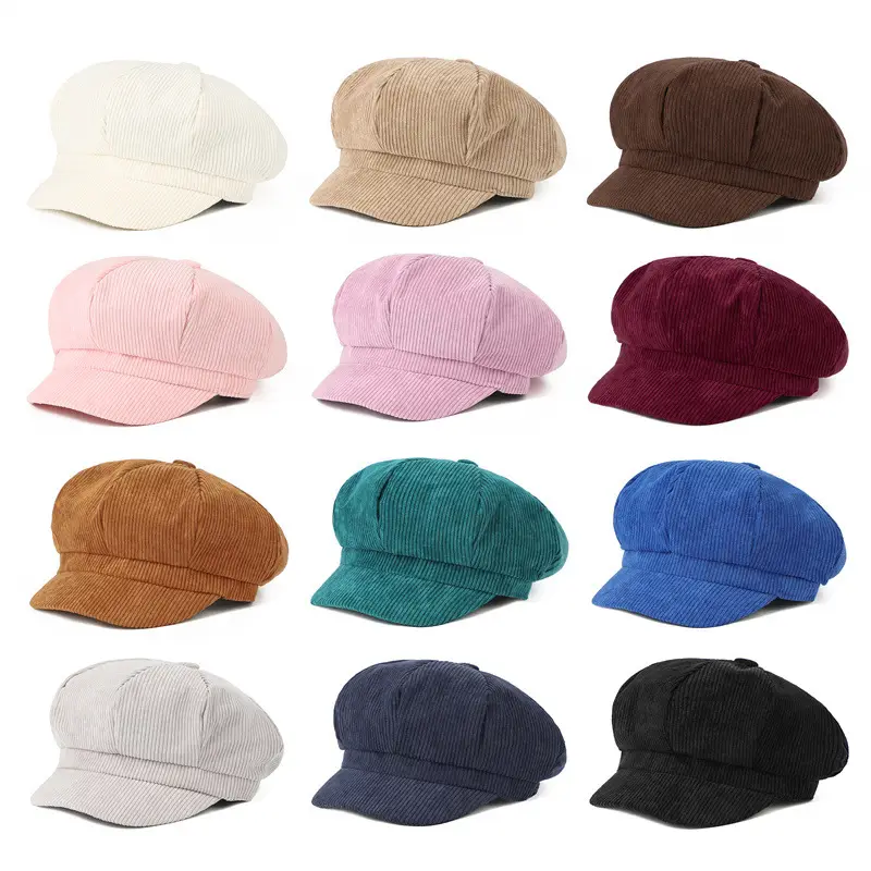 Men's Maroon Corduroy Cap Academy Style
