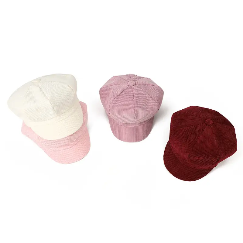 Men's Maroon Corduroy Cap Academy Style — feature 19