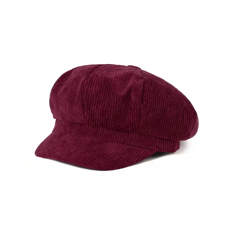 Men's Maroon Corduroy Cap Academy Style - Image 12