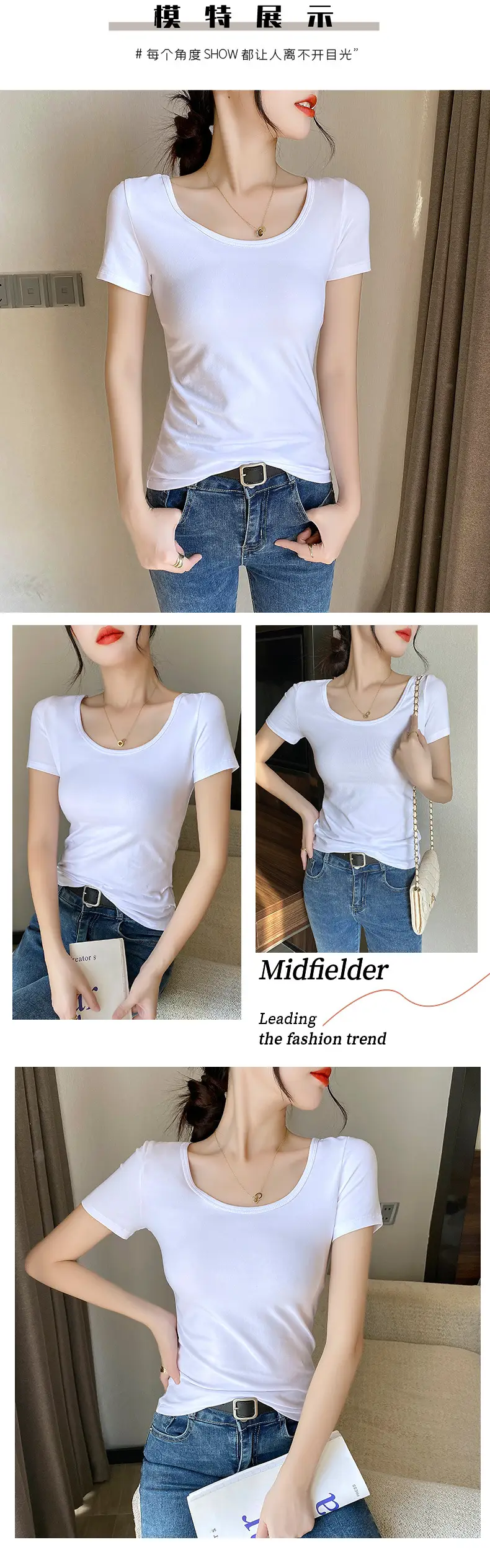 Women Black Slim Fit Short Sleeve T-Shirt — feature 9