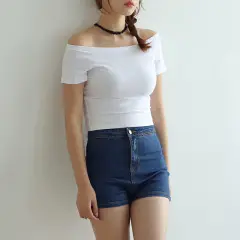Black Long Sleeve Off-Shoulder Women's T-Shirt — feature 8
