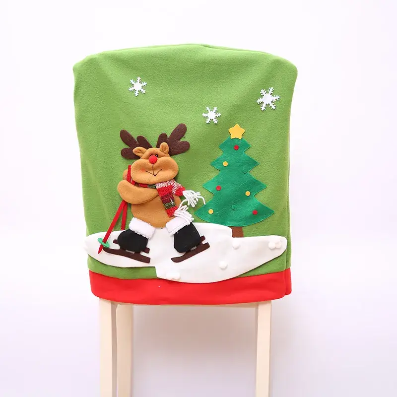 Christmas Ski Chair Covers Red Green Decorative Covers - Image 3