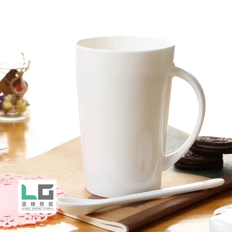 Large White Ceramic Cup with Handle for Gifting - Image 4
