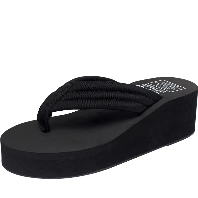 Women Cotton Floral Flip Flops Thick Bottom Summer Sandals