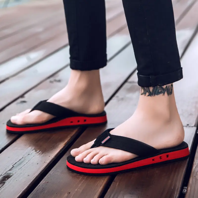 Men Cross Border Flip Flops Red Sole Open Toe Summer
