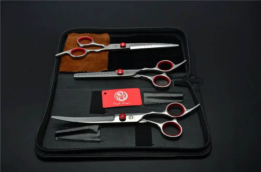 6.0 Inch Purple Dragon Hair Scissors Set 3 Pcs - Image 4