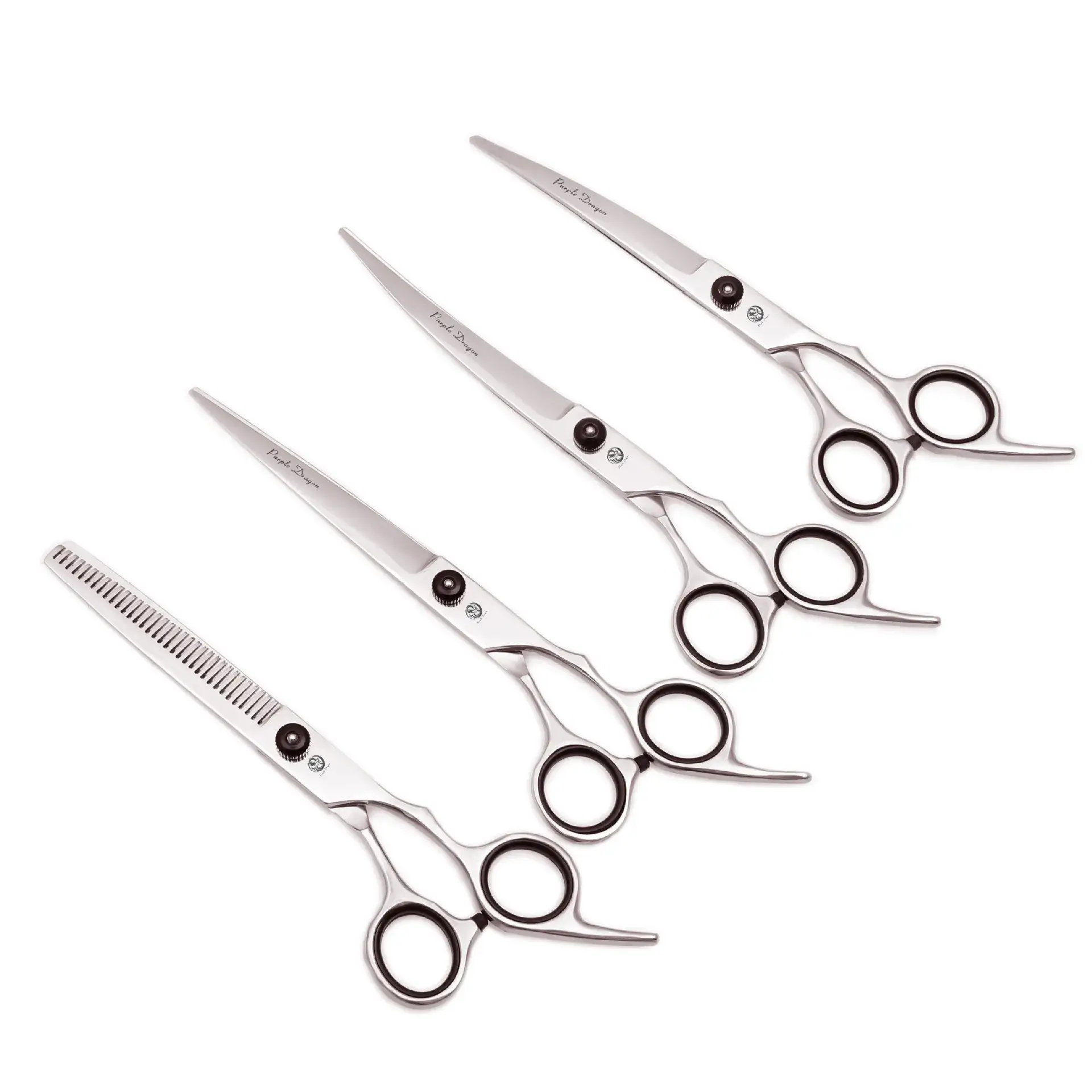 6.0 Inch Purple Dragon Hair Scissors Set 3 Pcs - Image 5