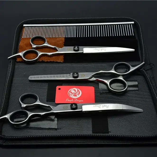 7.0 Inch Purple Dragon Hair Shear 4-Piece Set - Image 3