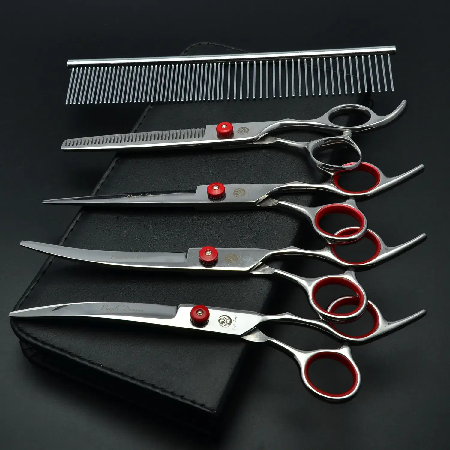 6.0 Inch Purple Dragon Hair Scissors Set 5 Piece