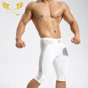 Men Blue Mesh Sports Pants Capri Length — feature 7