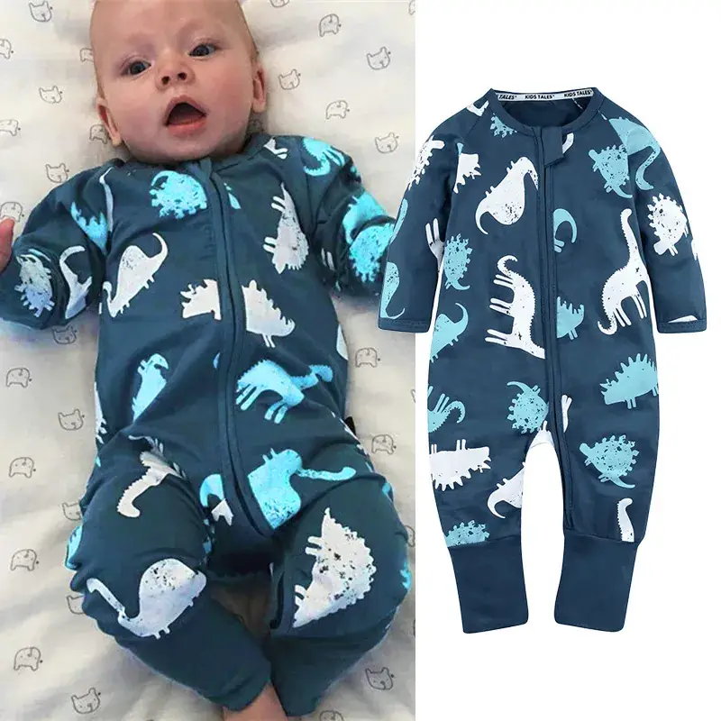 Baby Dinosaur Printed Jumpsuit Set for Newborns