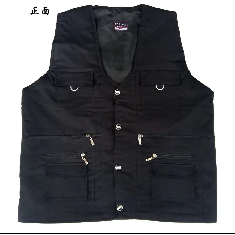 Autumn Army Green Vests for Men Warm Pocket Decorative Floss Spot Wholesale - Image 2