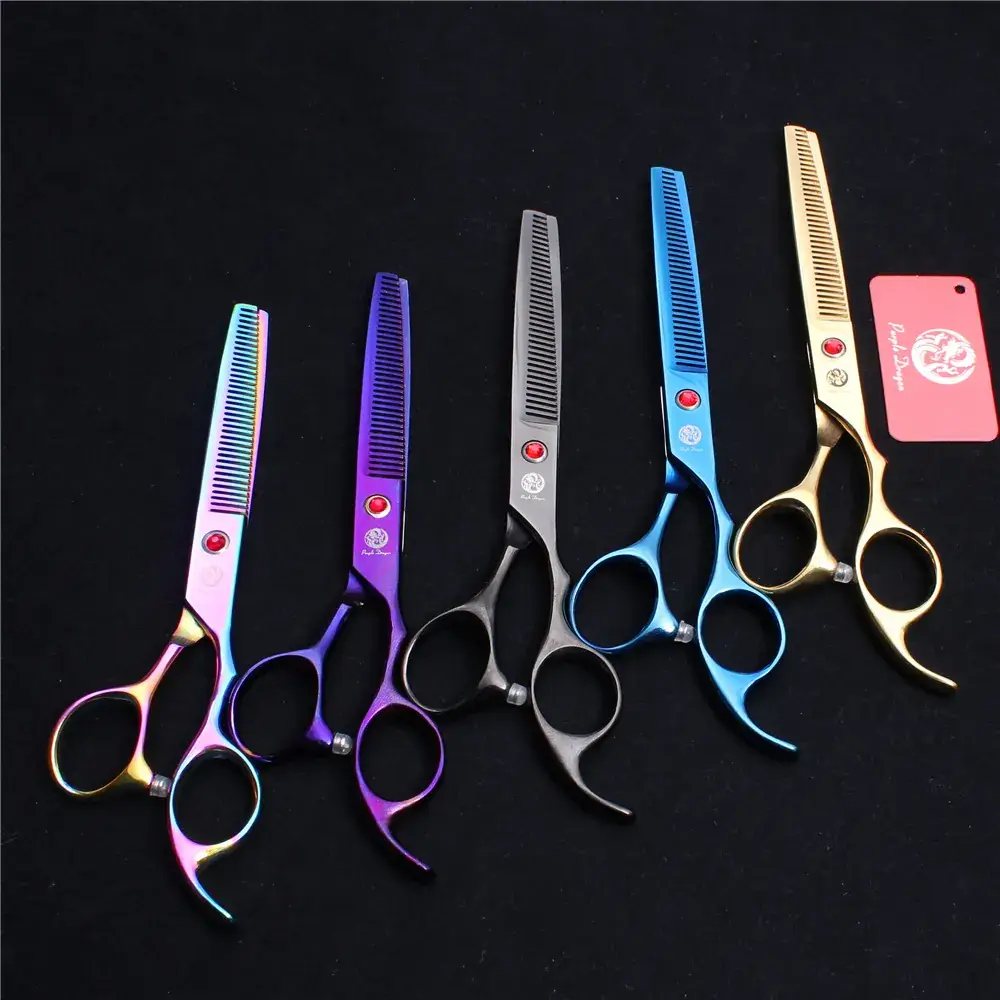 6.5 Inch Colorful Electroplated Pet Grooming Scissors - Image 2
