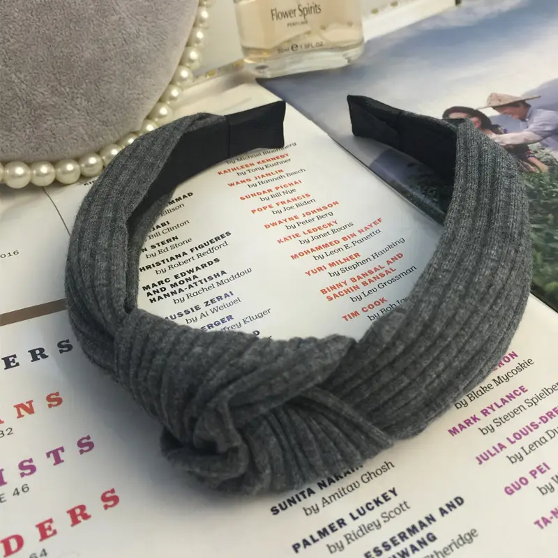 Knoted Wool Hairband Solid Color for Women - Image 4