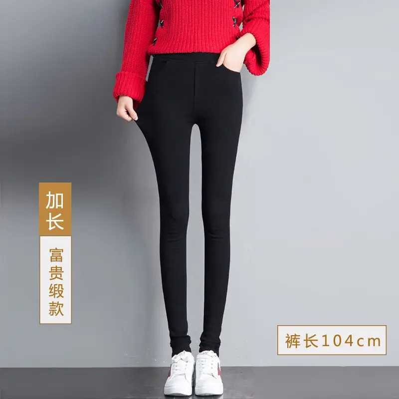 Women Black Tall Leggings Large High Elastic Waist - Image 2