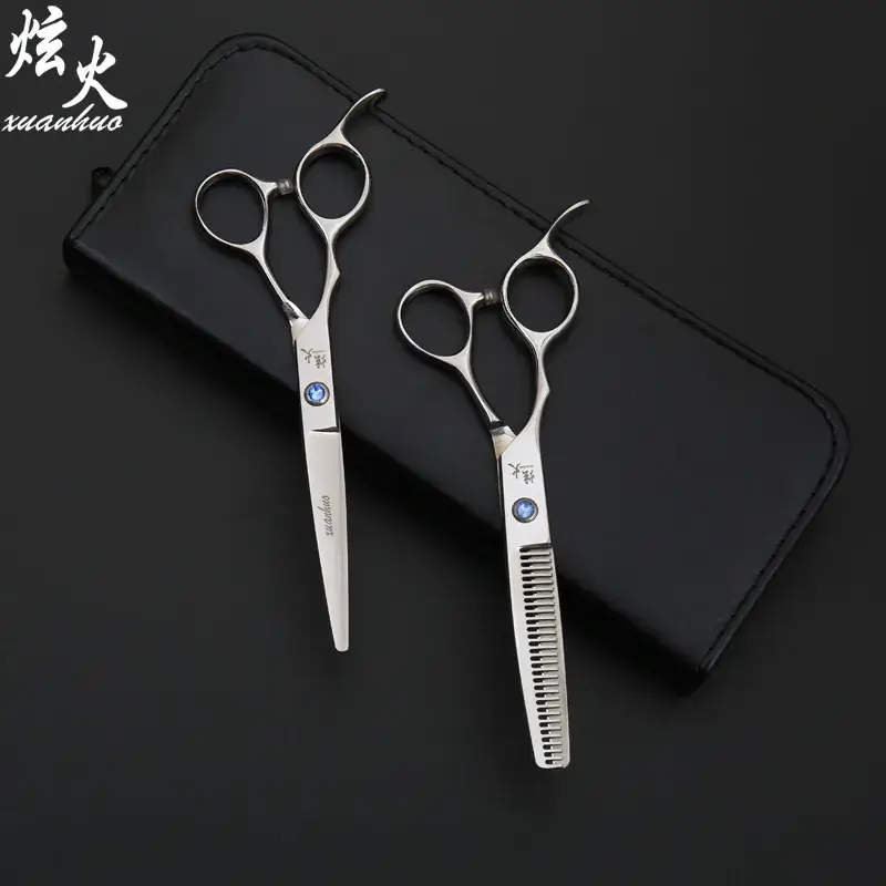 Left-Handed Haircut Scissors Stainless Steel 2 Pcs - Image 3