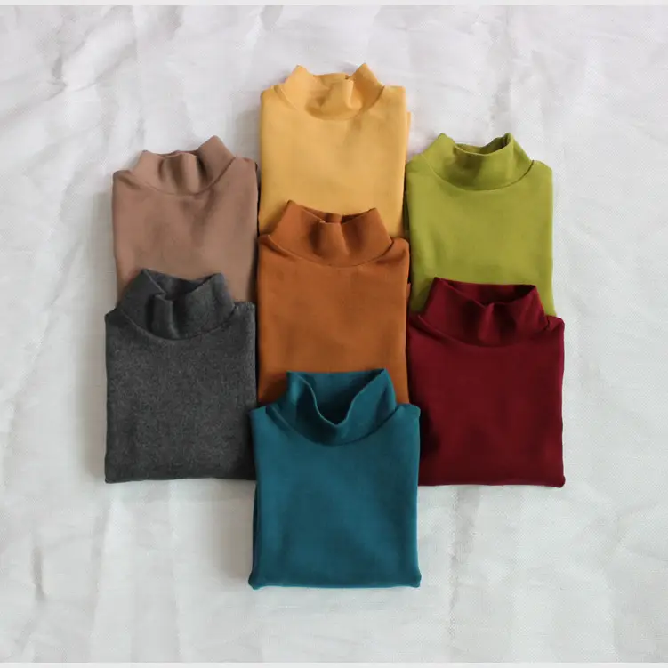 New Spring Boys T-Shirt Long Sleeve Solid High Neck - Image 9