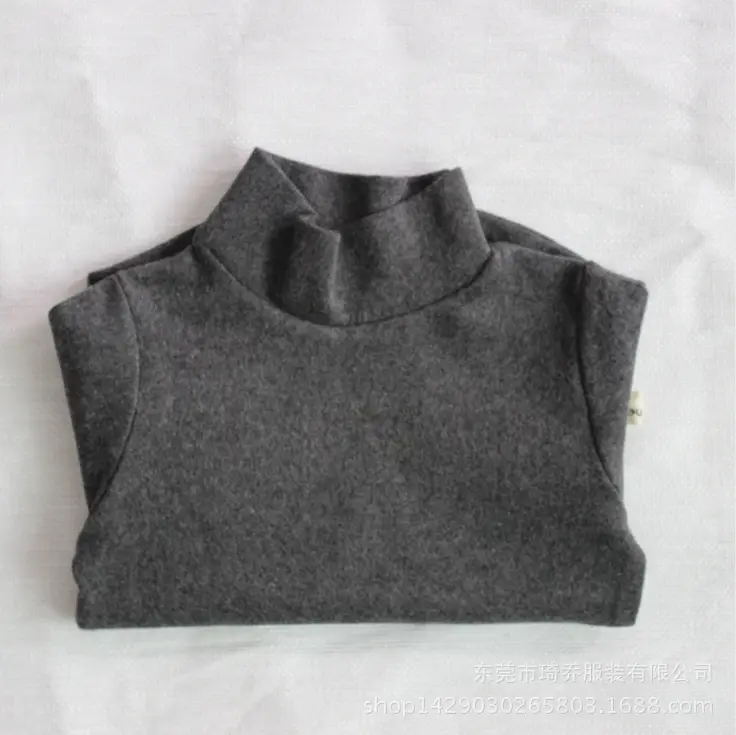 New Spring Boys T-Shirt Long Sleeve Solid High Neck - Image 2