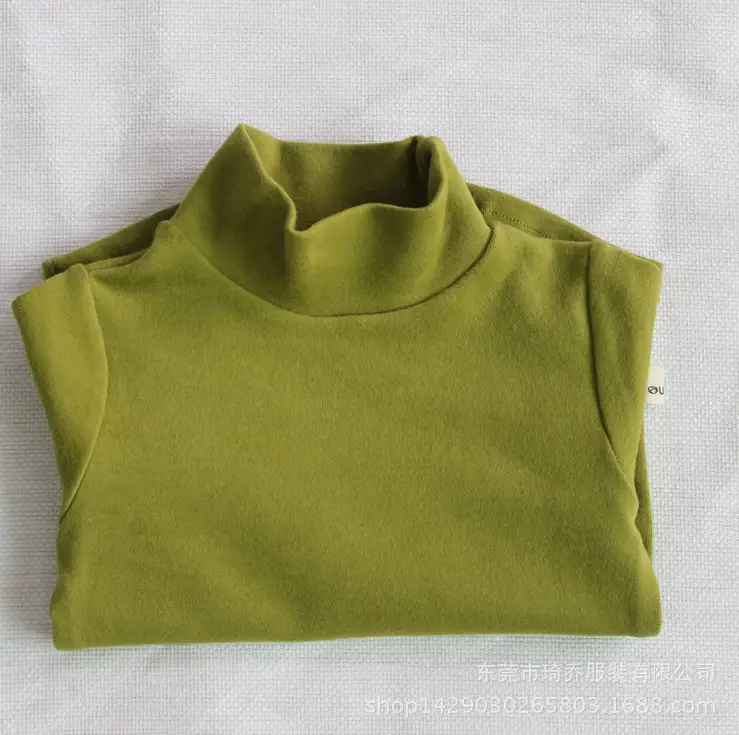 New Spring Boys T-Shirt Long Sleeve Solid High Neck - Image 8