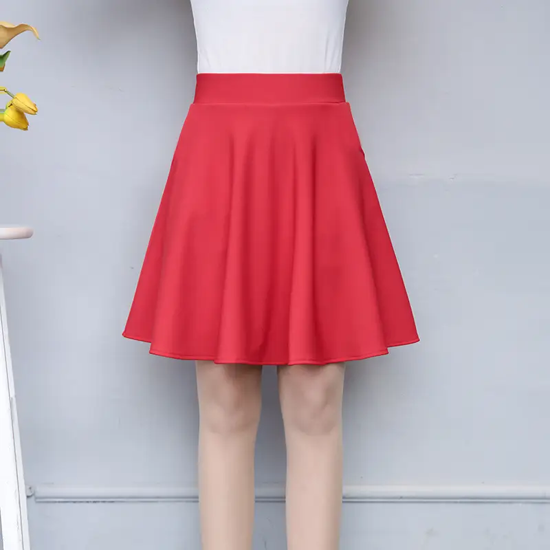 Maroon A-Line High Waist Skirt for Women Spring Summer 2024 Large - Image 2