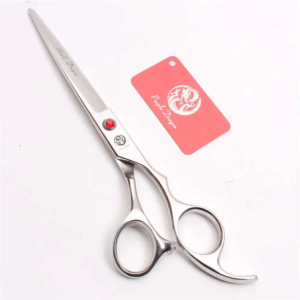 8.0 Inch Silver Hair Scissors with Red Handles