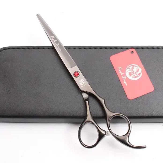 8 Inch Purple Dragon Black Electroplated Hair Scissors - Image 2