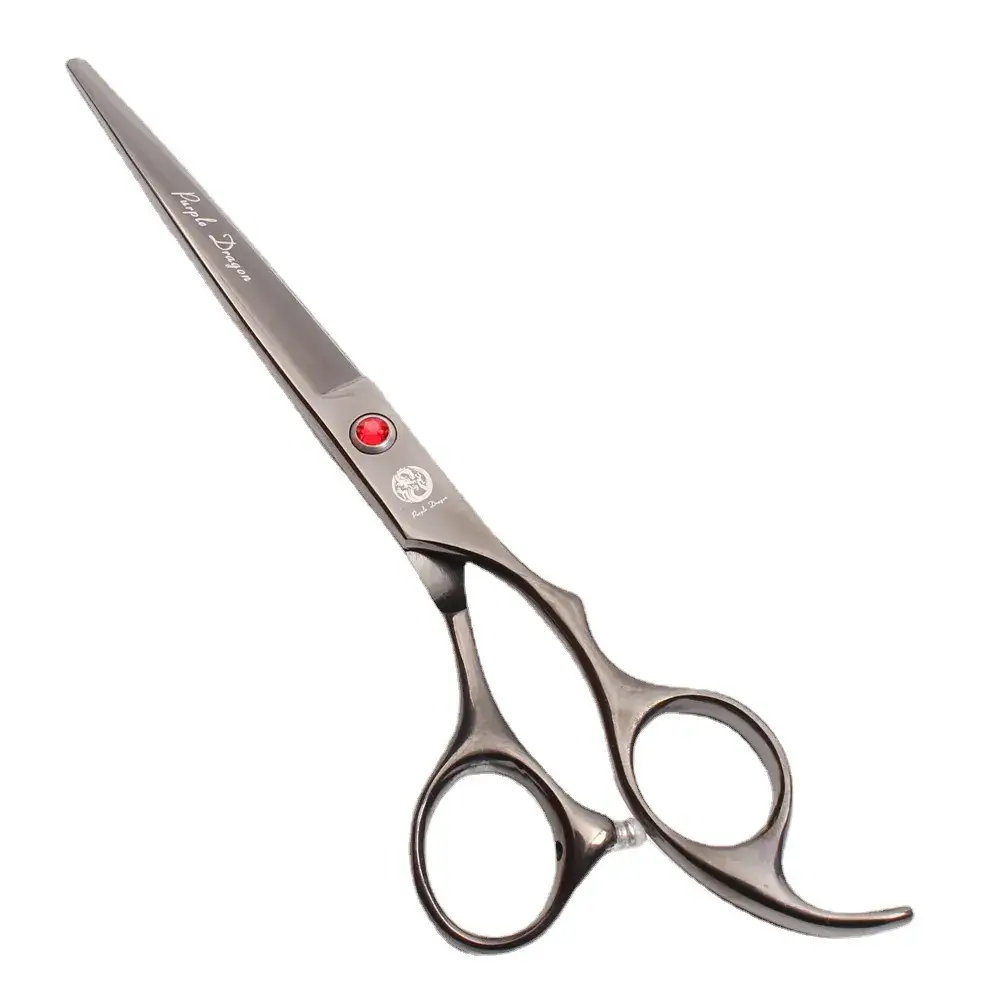 8 Inch Purple Dragon Black Electroplated Hair Scissors - Image 5