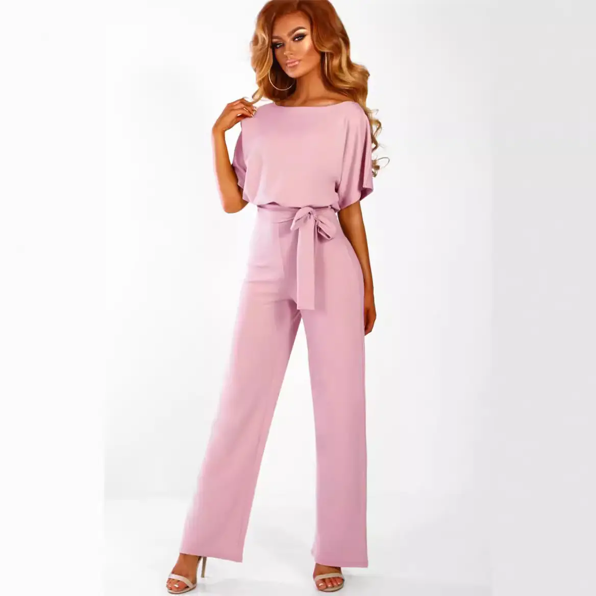 2019 Cross-Border Strappy Casual Jumpsuit Pink