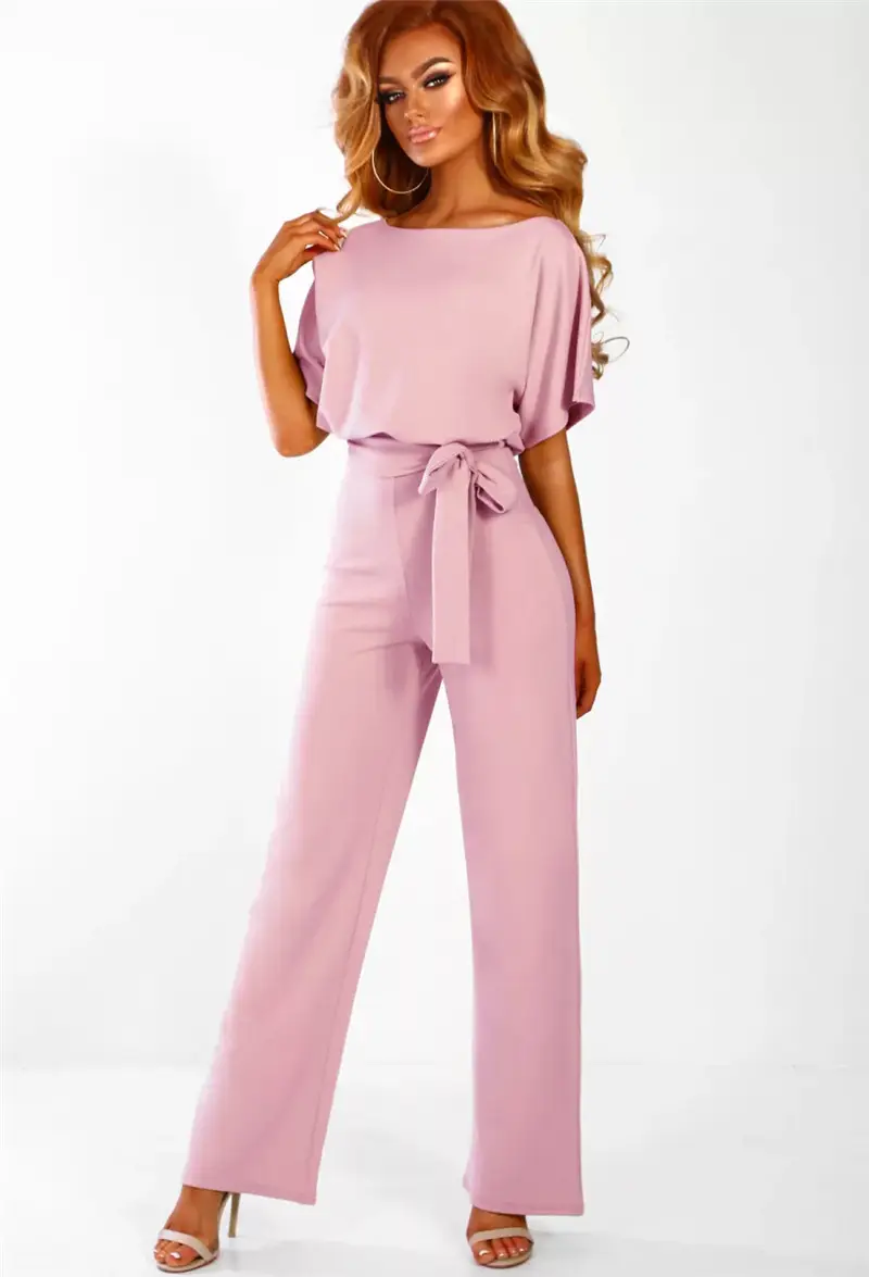 2019 Cross-Border Strappy Casual Jumpsuit Pink