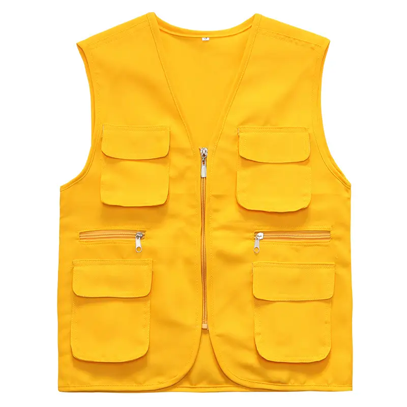 Black Multi-Pocket Sleeve Vest with Zip Front - Image 4
