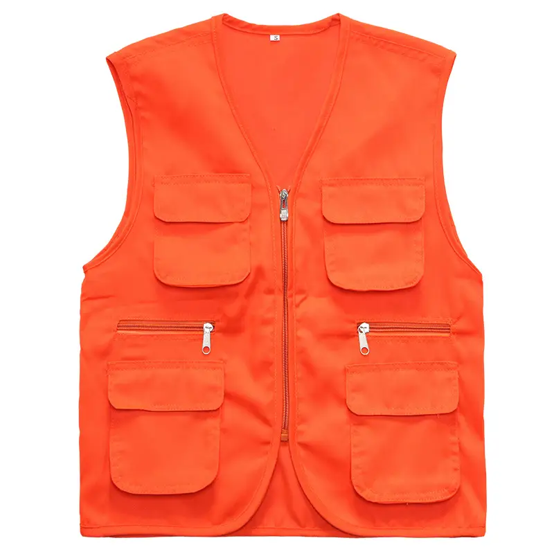 Black Multi-Pocket Sleeve Vest with Zip Front - Image 5