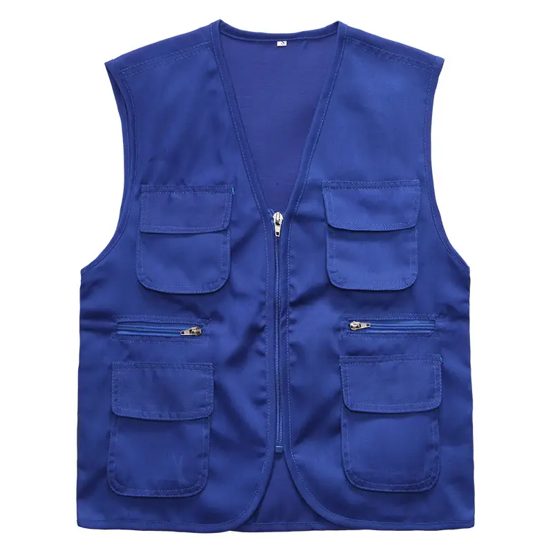 Black Multi-Pocket Sleeve Vest with Zip Front - Image 6