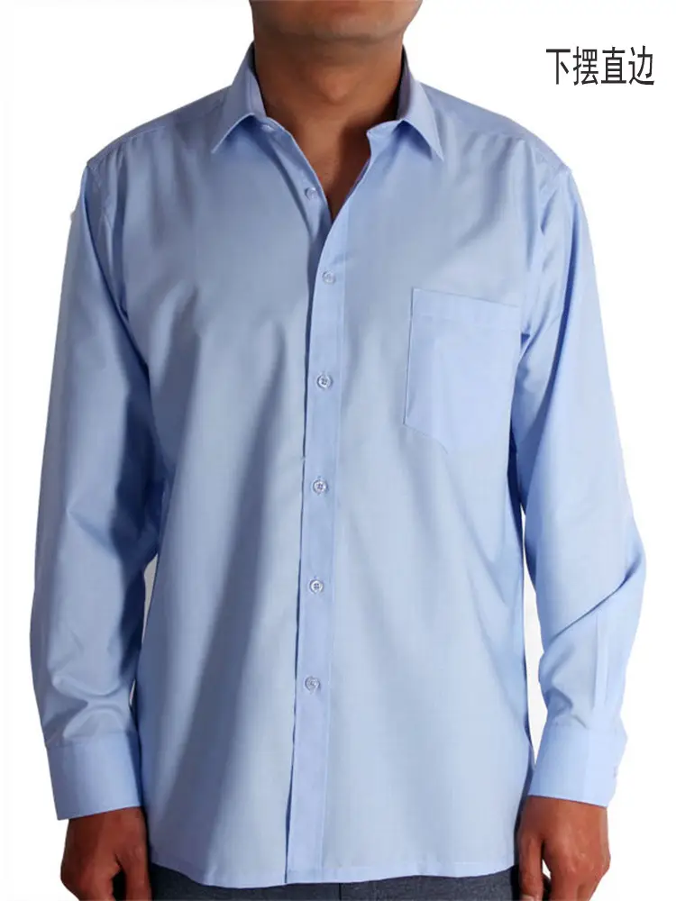 Men Navy Blue Long Sleeve Button Down Shirt - Image 14