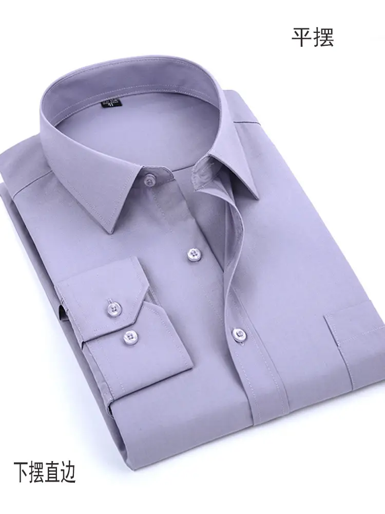 Men Navy Blue Long Sleeve Button Down Shirt - Image 16