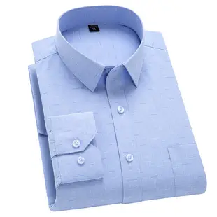 Men Navy Blue Long Sleeve Button Down Shirt — feature 16